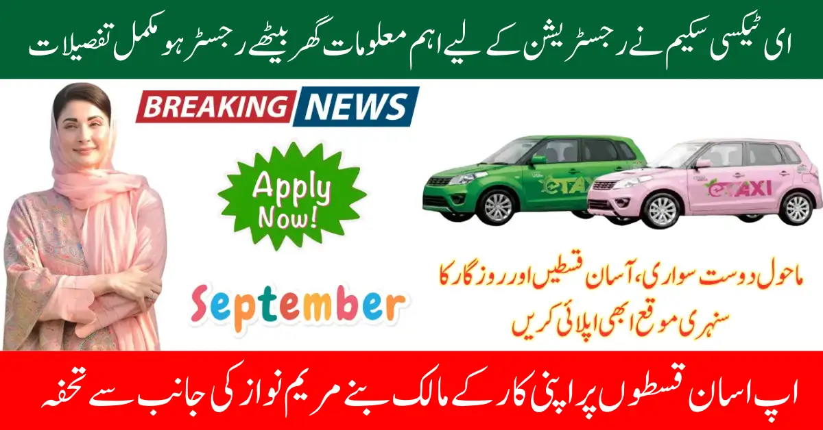 E-Taxi Scheme 2025 Online Registration September Updated Full Guide