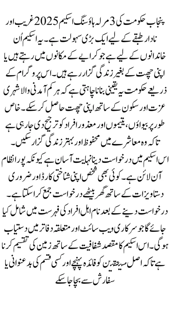 Punjab 3 Marla Scheme 2025 – Apply Online & Check Eligible People List Today