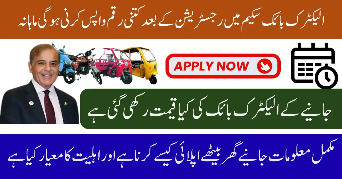 pave.gov.pk Monthly Repayment Schedule and Installments Plan for PM E-Bike and Rickshaw Scheme 2025
