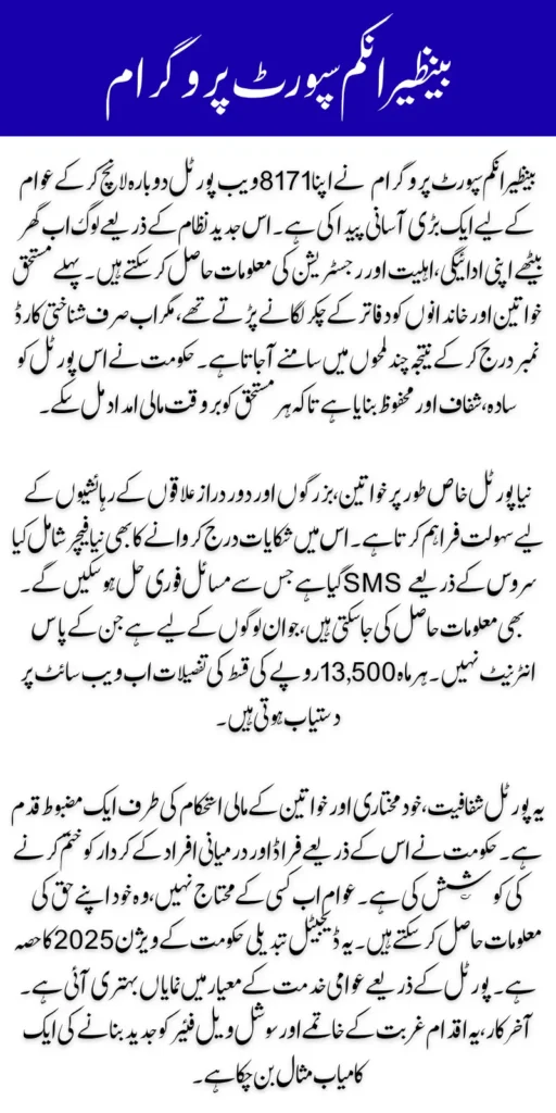 BISP 8171 Web Portal Re-Launch Check Payment Details Online