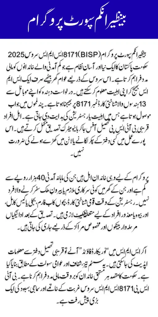 BISP 8171 Payment SMS Delay Check 8171 CNIC Verification (2025 Guide)