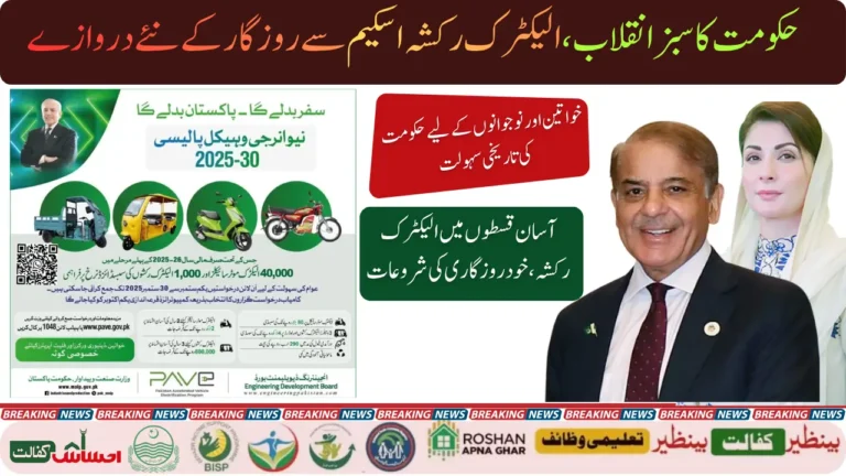 Electric Rickshaw Scheme in Pakistan Apply Online