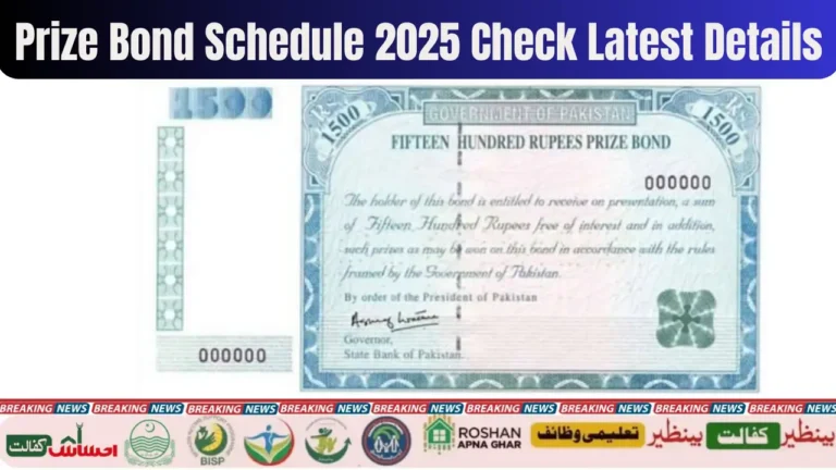 Prize Bond Schedule 2025 Check Latest Details
