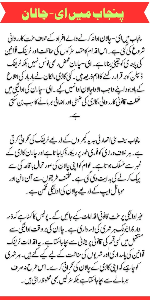 Punjab E-Challan Defaulters Action Check Complete Challan Process 