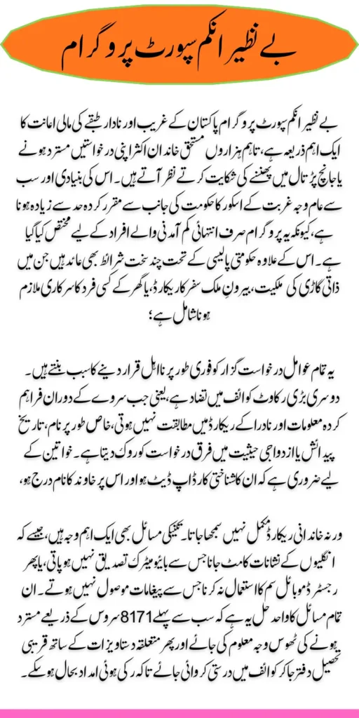 BISP Application Rejection Reasons Check Eligibility and Data Issues